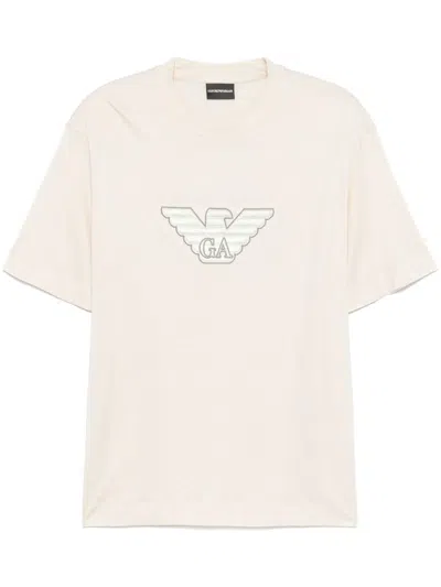 Emporio Armani Logo-embroidered T-shirt In Multicolor