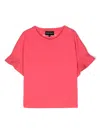 Emporio Armani Logo-embroidered T-shirt In Pink
