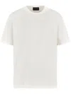 Emporio Armani White T-shirt With Logo On The Front Tone-on-tone In Cotton Man In White