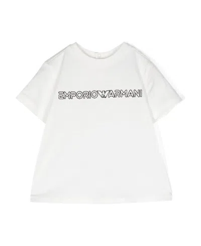 Emporio Armani Logo Embroidered T-shirt In White