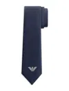 Emporio Armani Logo-embroidered Tie In 931 Navy
