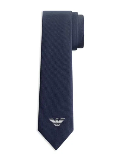 Emporio Armani Kids' Logo-embroidered Tie In 931 Navy