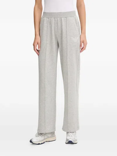 Emporio Armani Logo-embroidered Track Pants In Gray