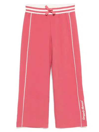 Emporio Armani Kids' Logo-embroidered Track Pants In Pink