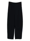 Emporio Armani Wool Trousers With Elasticated Waistband And Pockets In Blue