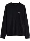 Emporio Armani Logo-embroidered Wool Jumper In Navy