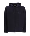 Emporio Armani Men's Logo Cotton Hoodie In Blue