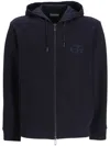 Emporio Armani Men's Logo Cotton Hoodie In Blue