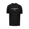 Emporio Armani Logo Embroidery Lyocell Blend T-shirt In Black