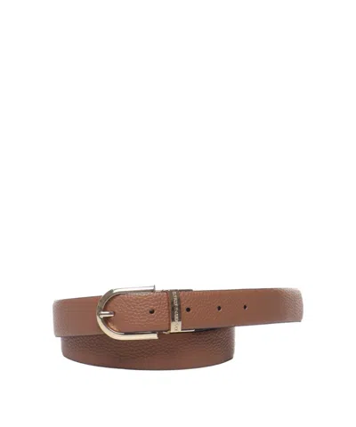 Emporio Armani Logo-engraved Belt In Brown