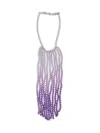 Emporio Armani Girocollo Boules Con Frange Sfumate Necklace In Purple