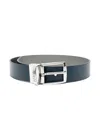 Emporio Armani Faux-leather Buckle Belt In Blue