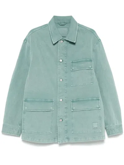 Emporio Armani Logo-engraved Jacket In Blue