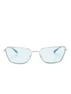 Emporio Armani Logo-engraved Square-frame Sunglasses In Silber