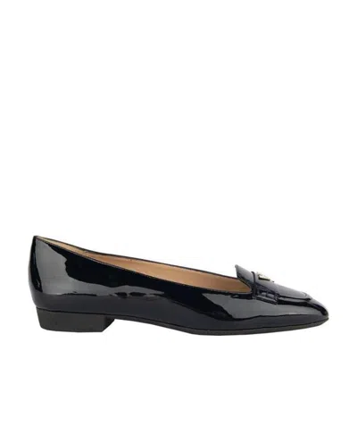 Emporio Armani Logo Flat Shoes In Black