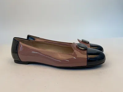 Emporio Armani Logo Flat Shoes In Brown