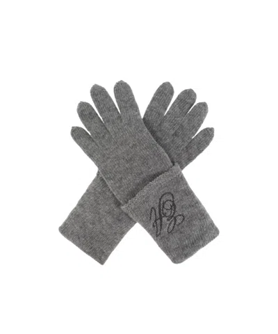 Emporio Armani Logo Gloves In Gray