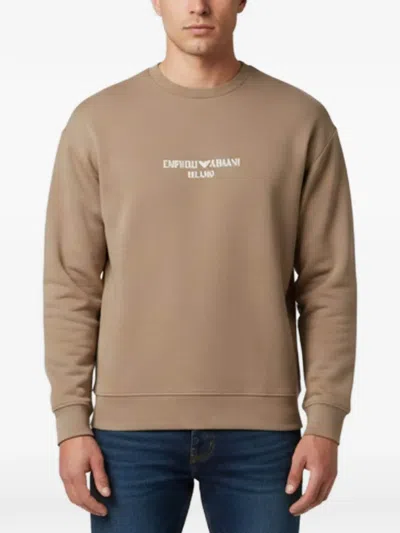 Pre-owned Emporio Armani Logo Graphic Sweatshirt In Neutral