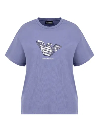 Emporio Armani Logo Graphic T-shirt In Purple