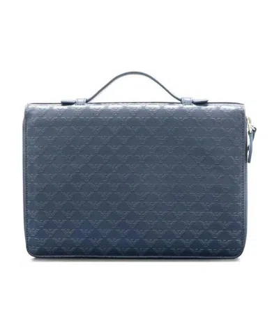 Emporio Armani Logo Handbag In Blue