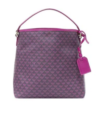 Emporio Armani Logo Handbag In Purple