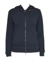 Emporio Armani Logo Hooded Casual Coat In Blue