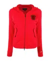 Emporio Armani Logo Hooded Casual Coat In Red