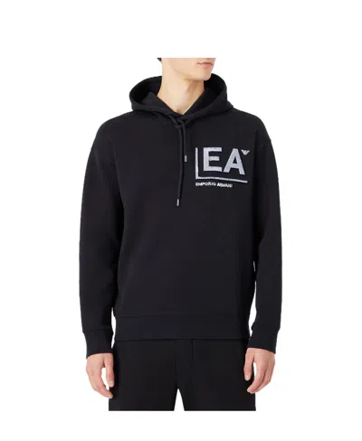Emporio Armani Logo Hooded Sweater In Black