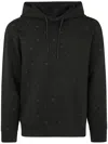 Emporio Armani Double-jersey Hooded Sweatshirt With All-over Micro Eagle Embroidery