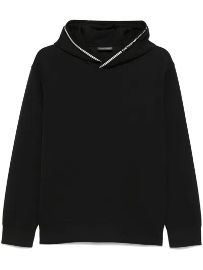 Emporio Armani Logo Hoodie In Black