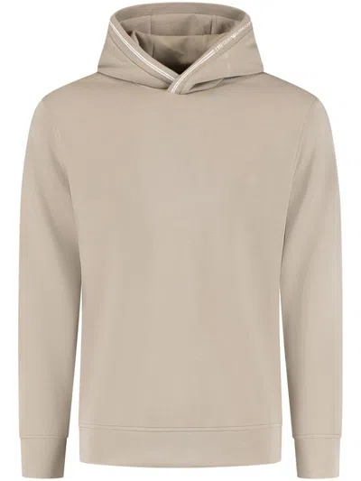 Emporio Armani Logo Hoodie In Neutrals