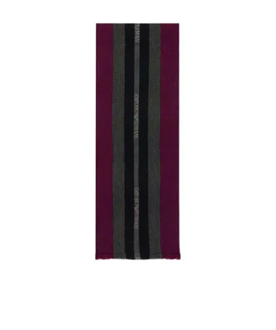 Emporio Armani Logo Inlaid Scarf In White