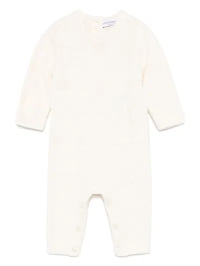 Emporio Armani Babies' Logo-intarsia Pajamas In White