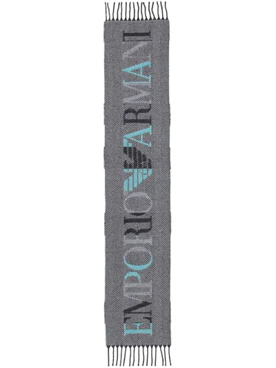 Emporio Armani Logo-intarsia Scarf In Black