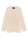 Emporio Armani Logo-intarsia Sweater In Neutrals