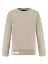 Emporio Armani Logo-intarsia Sweatshirt In Neutrals