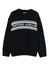 Emporio Armani Logo-intarsia Wool Sweater In Black