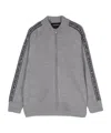 Emporio Armani Logo-intarsia Zip-up Sweater In Gray