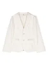 Emporio Armani Logo-jacquard Blazer In Neutrals