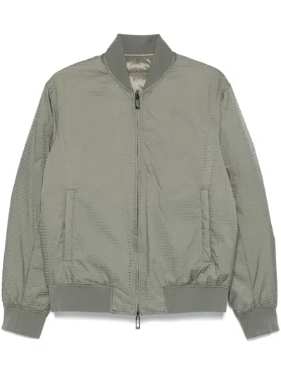 EMPORIO ARMANI LOGO-JACQUARD BOMBER JACKET