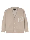 Emporio Armani Logo-jacquard Button-up Cardigan In Neutrals