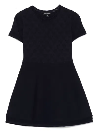 Emporio Armani Kids' Logo-jacquard Dress In Blue