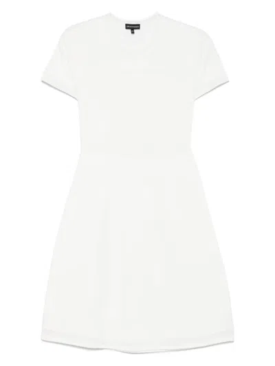Emporio Armani Kids' Logo-jacquard Dress In White