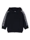 Emporio Armani Logo-jacquard Hoodie In Blue