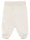 Emporio Armani Logo-jacquard Jersey Track Pants In 中性色