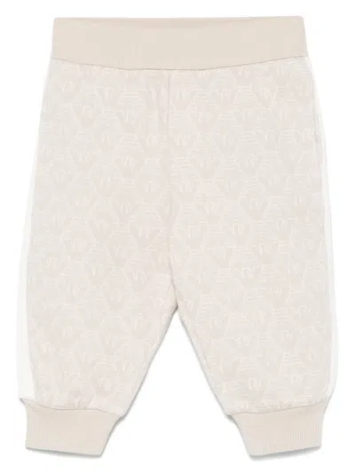 Emporio Armani Babies' Logo-jacquard Jersey Track Pants In 中性色