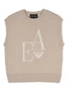 Emporio Armani Logo-jacquard Knitted Waistcoat In Neutrals