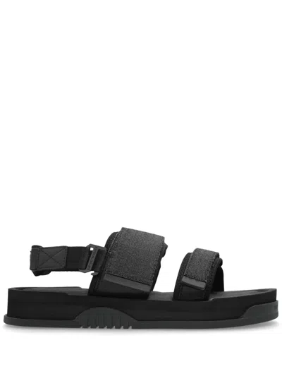 Emporio Armani Logo-jacquard Sandals In Black