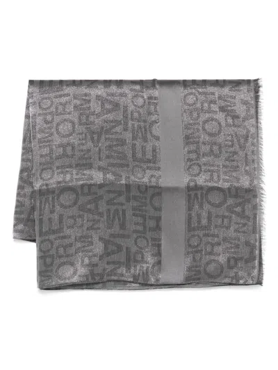 EMPORIO ARMANI LOGO-JACQUARD SCARF