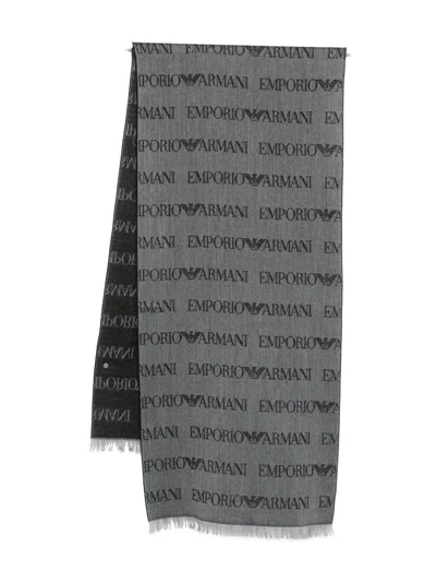 EMPORIO ARMANI LOGO-JACQUARD SCARF